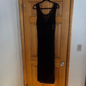 Elegant Black Maxi See-Through Dress